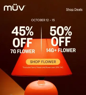 Your Monday MÜV 💨 Up to 50% OFF Flower