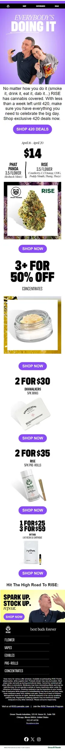 💚RISE 420 Cannabis deals are here💚