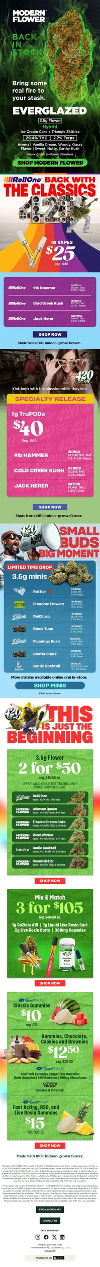 Modern Flower's Everglazed is back at 29.4% THC 💚