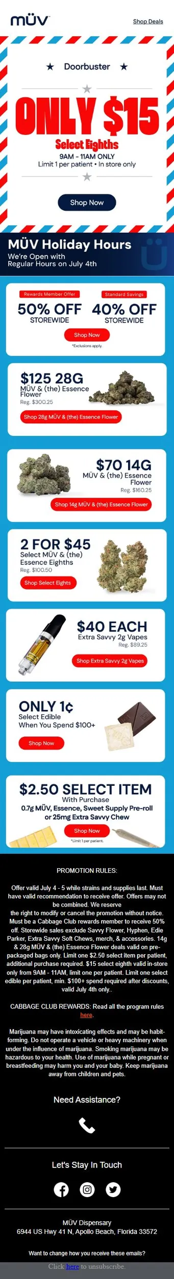 $15 Select Eighths to Start the 4th 🇺🇸