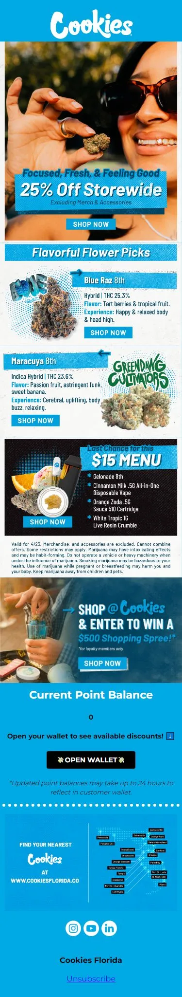 25% Off Storewide🌞Blue Raz 8th 25.3% THC