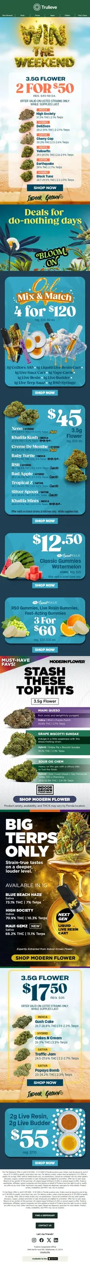 Shop 2 for $50 Flower Strains 🌿
