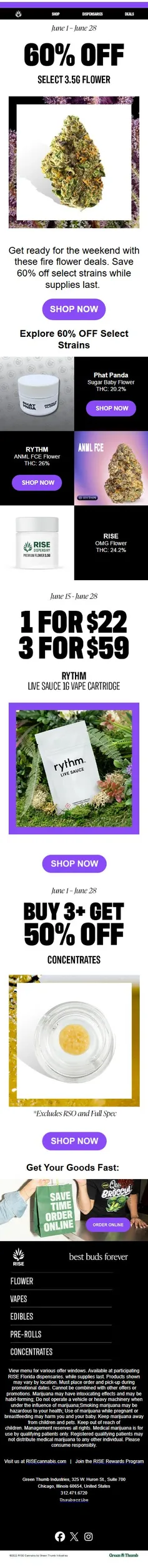 🔥 FIRE FLOWER DEALS 🔥 60% OFF SELECT STRAINS