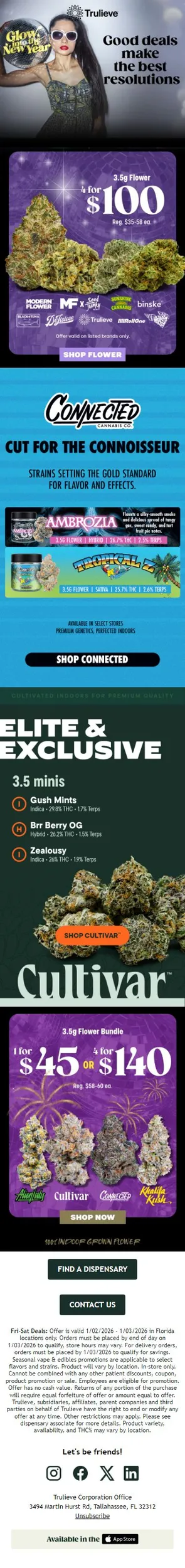 New Year Deals on 4 for $100 8ths 💚