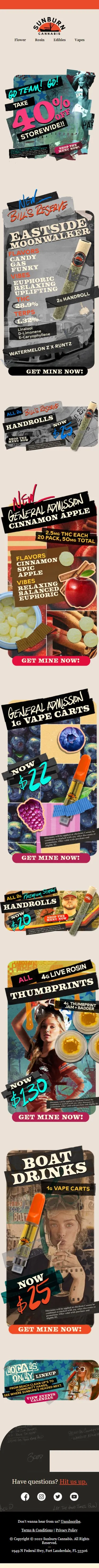 40% Off Storewide + $22 Boat Drinks Vapes
