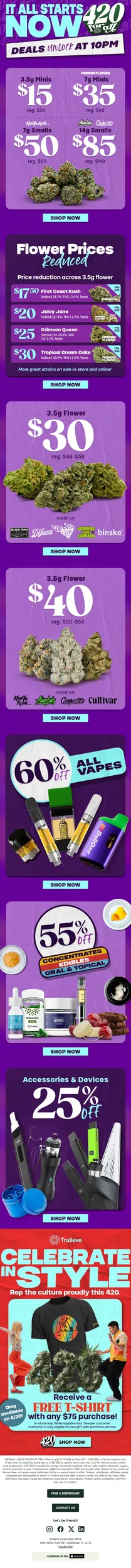 Celebrate 420 with Deals on minis! 🍃