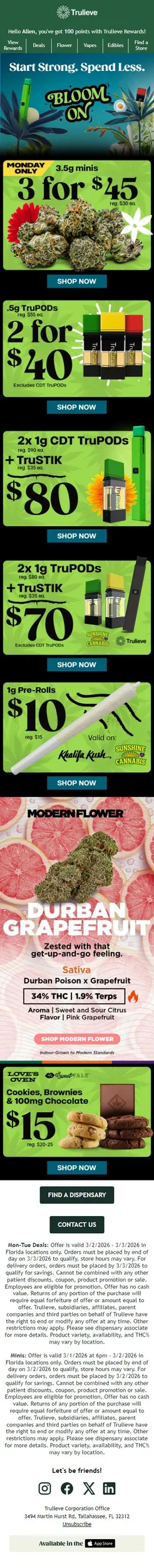 3 for $45 minis 8ths 🌿