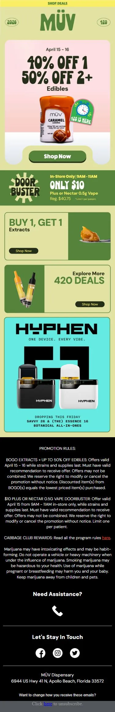 Sweet 420 savings 🍫 Up to 50% OFF edibles