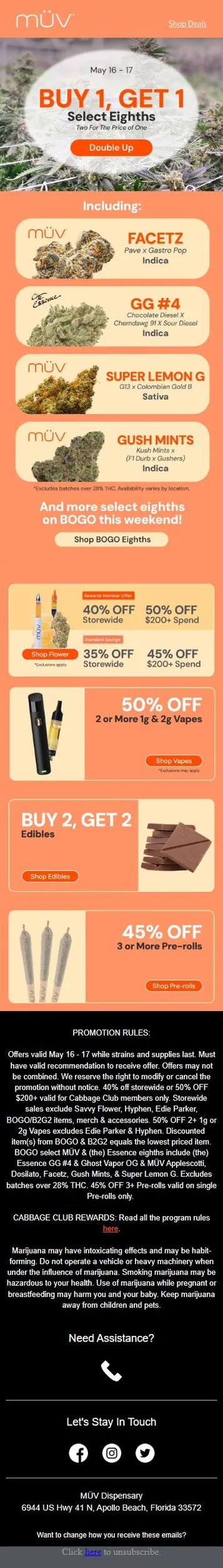 Double Up 🍃 BOGO Select Eighths