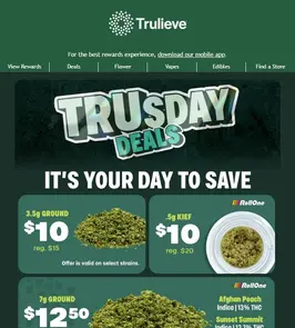 $10 Ground and $10 Kief Are Back for TRUsday 🌿