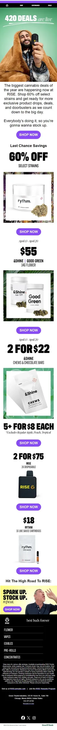 5 days until 420. Shop the biggest deals of the year.