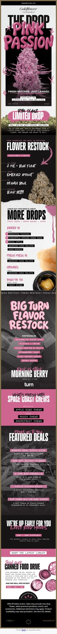 Fresh Batches Just Landed! New Rosin, Fresh Flower + Roll Your Own
 Returns!