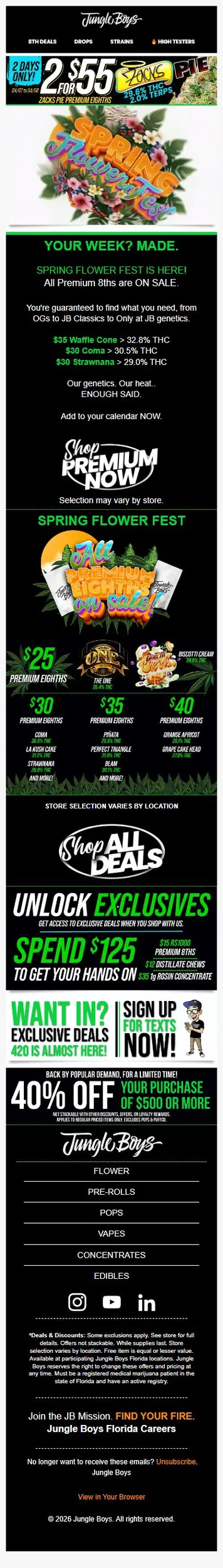 ⚠️All 8ths ON SALE! > Spring Flower Fest is NOW