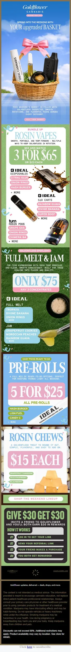 Weekend Basket = Fully Loaded 🔥 3 FOR $65 ROSIN VAPES AND MORE!