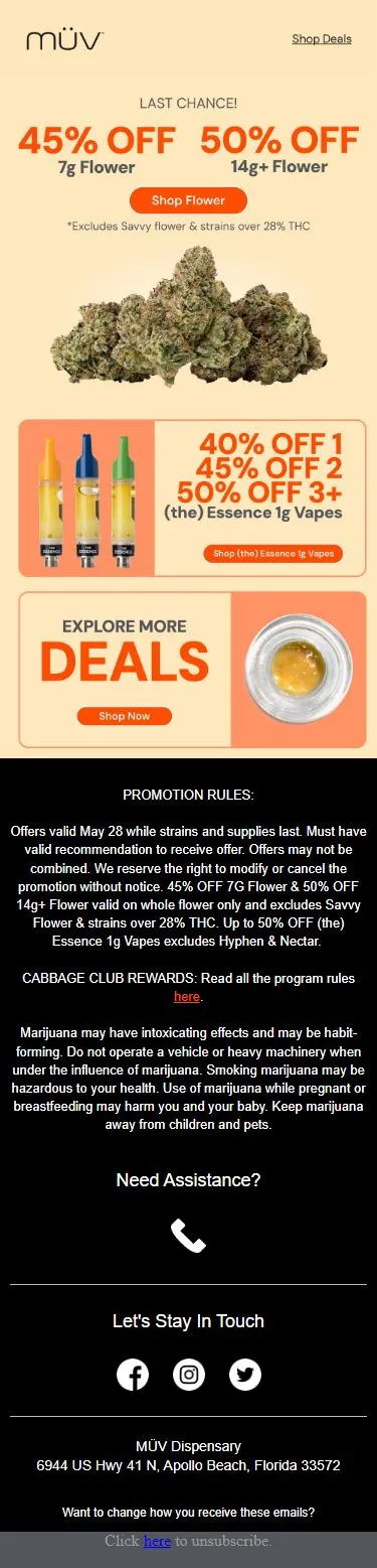 Re-Up Reminder 🌿 Up to 50% OFF Flower