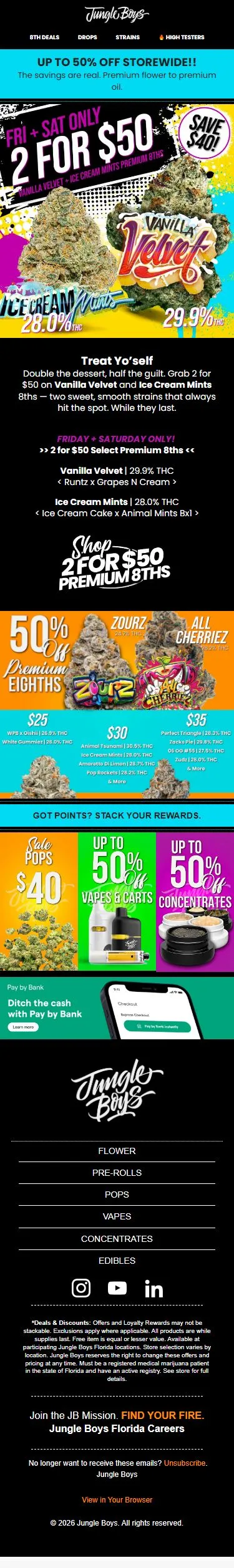 ⚠️ 2 DAYS ONLY > 2/$50 Sweet & Fire 8ths