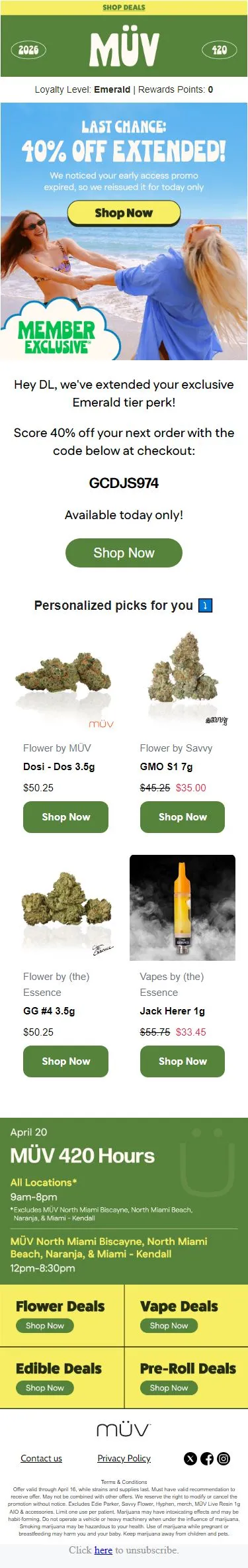 TODAY ONLY: We’ve extended your 40% off💚