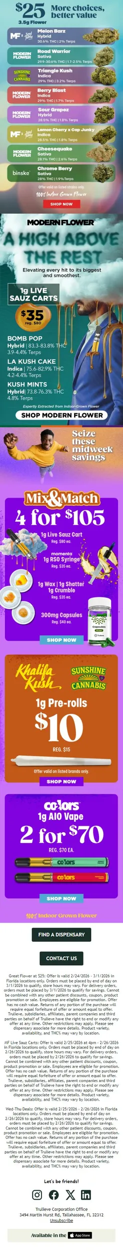 Shop $25 Flower Strains 💚