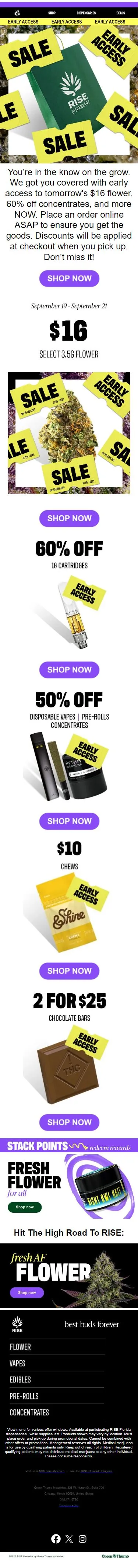EARLY ACCESS: $16 Flower, 60% off Concentrates, and more!