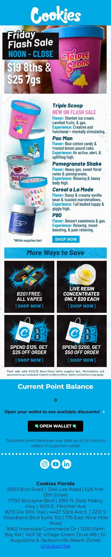 FLASH SALE🔥$19 8ths & $25 7gsNOW→ Close