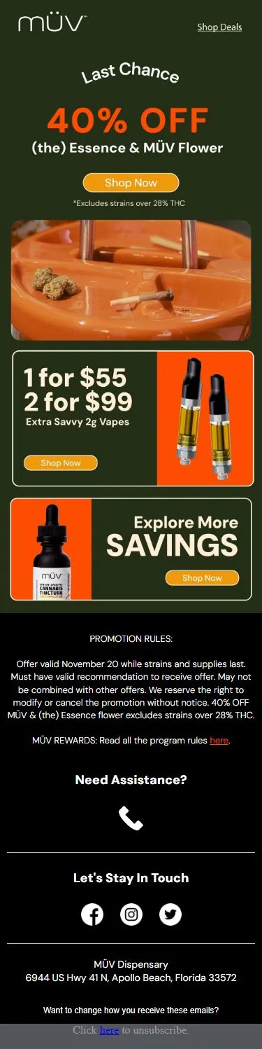 Last call 🚨 40% OFF MÜV & (the) Essence Flower