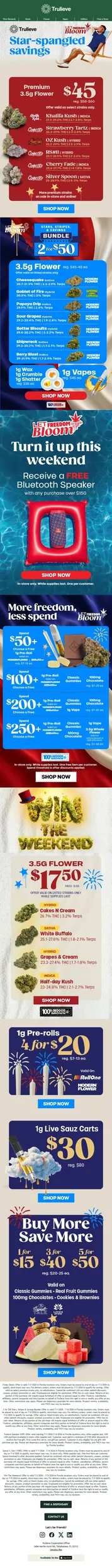 🎆Red, White & Premium Flower Savings🔥