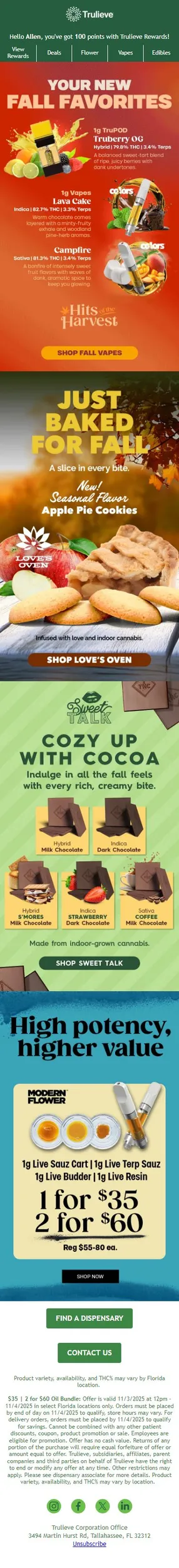 Trulieve Florida sales and dispensary discounts