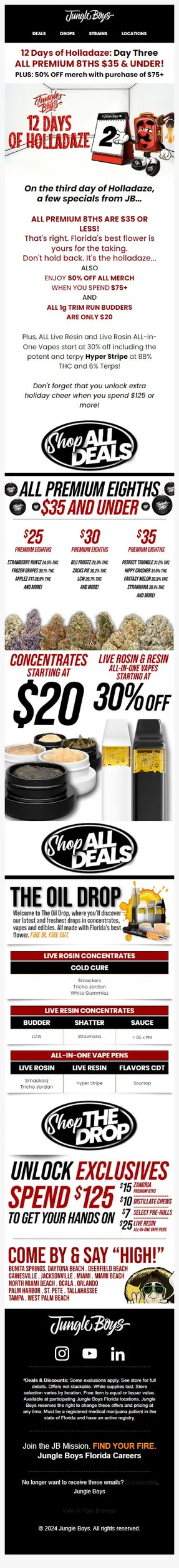 It’s back! Premium 8ths $35 & Under!