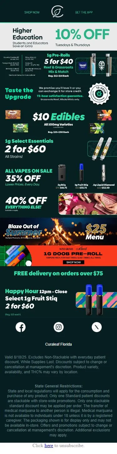 Tuesday Treats: $10 Edibles, 40% OFF, and a Fruit Stiq Happy Hour!