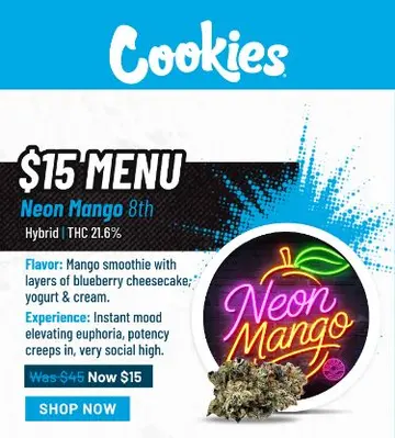 $15 Menu: Neon Mango 8th 21% THC