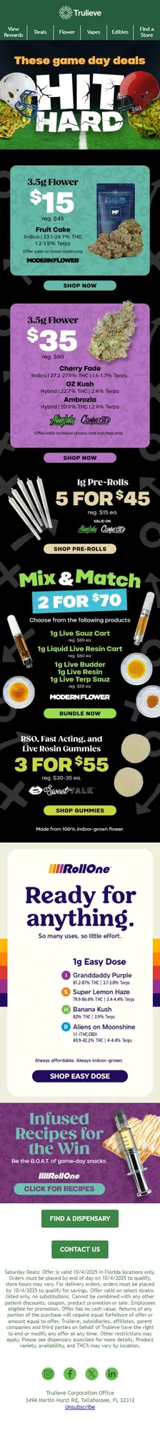 Stack $15 8ths & more Game Day Offers 🏆