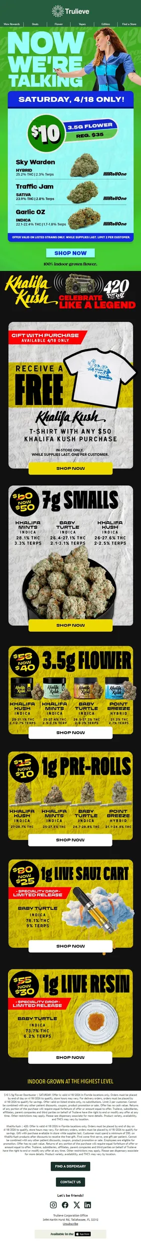 420 Deals on 8ths Starting at $10 💰