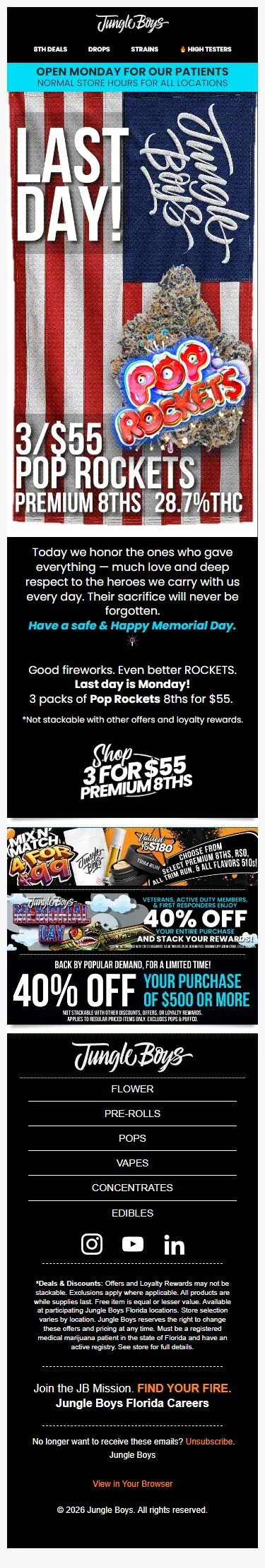 LAST DAY! 3/$55 Pop Rockets soars! 🎆