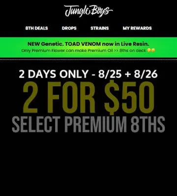 2 DAYS ONLY 🔥 2/$50 FIRE Premium 8ths